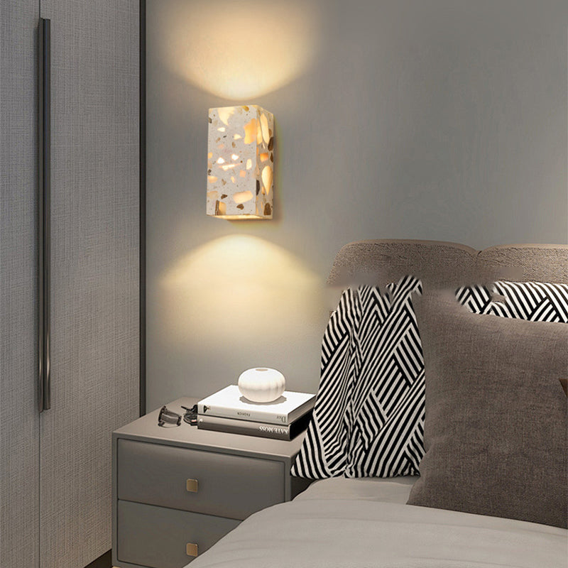 Square Translucent Stone Bedroom Wall Lamp