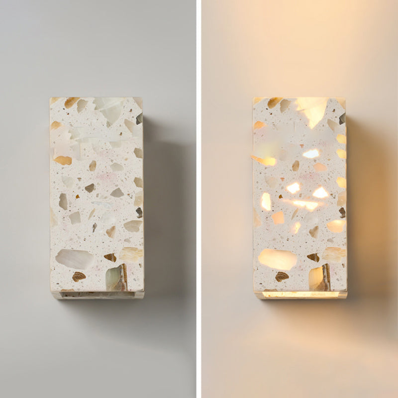 Square Translucent Stone Bedroom Wall Lamp