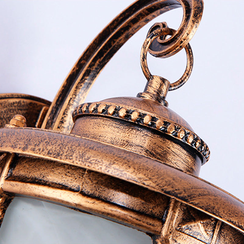 Lantern-Shaped Faux Marble Aluminum Outdoor Light