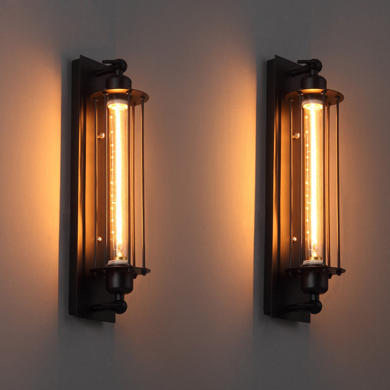Iron Columnar Bedroom Wall Lamp