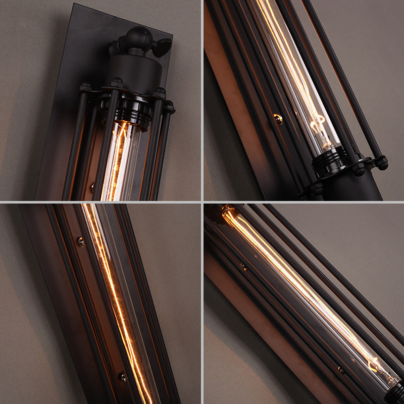 Iron Columnar Bedroom Wall Lamp