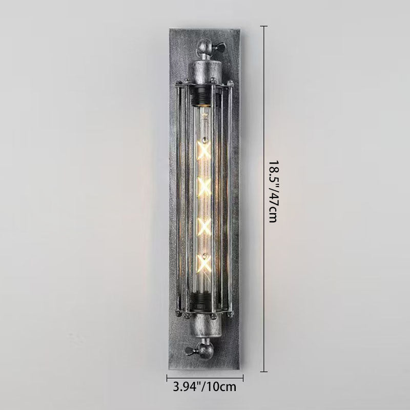 Iron Columnar Bedroom Wall Lamp