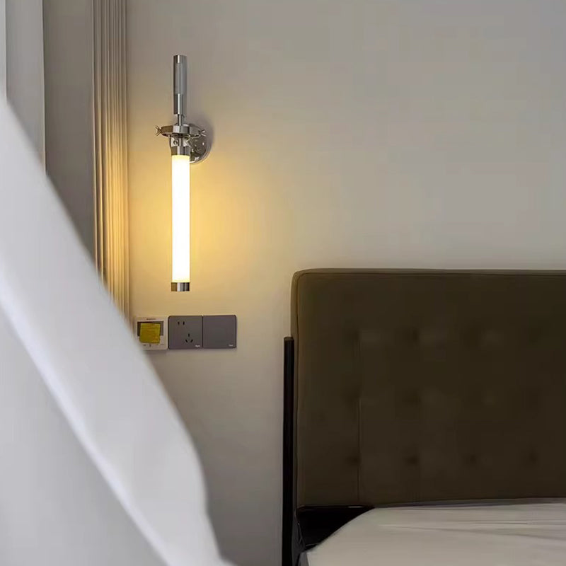Acrylic Metal Columnar Bedroom Wall Lamp