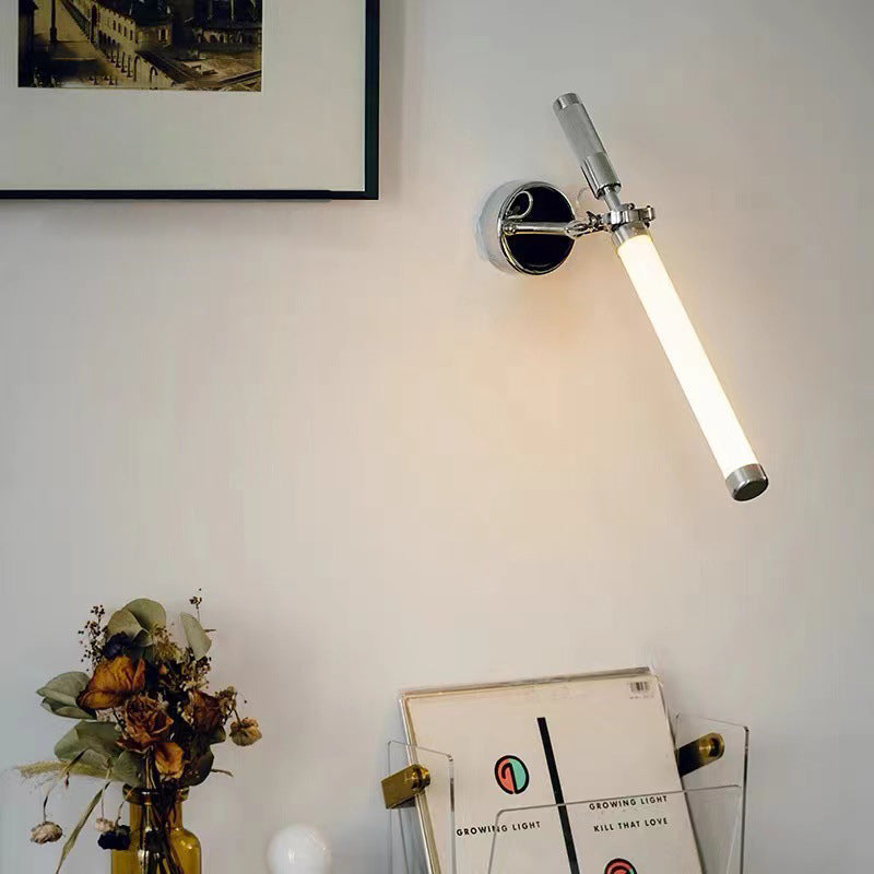 Acrylic Metal Columnar Bedroom Wall Lamp