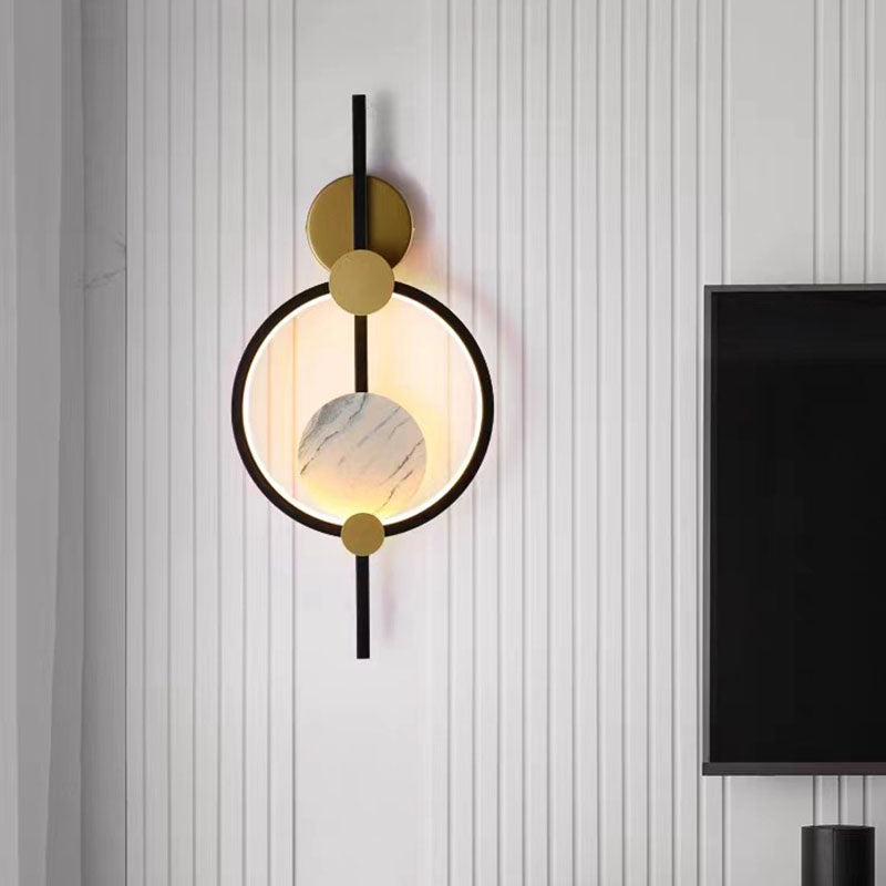 Silicone Iron Round Living Wall Lamp
