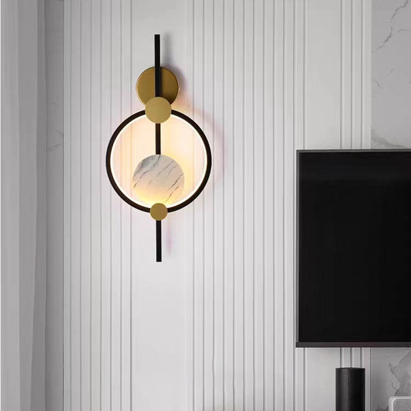 Silicone Iron Round Living Wall Lamp