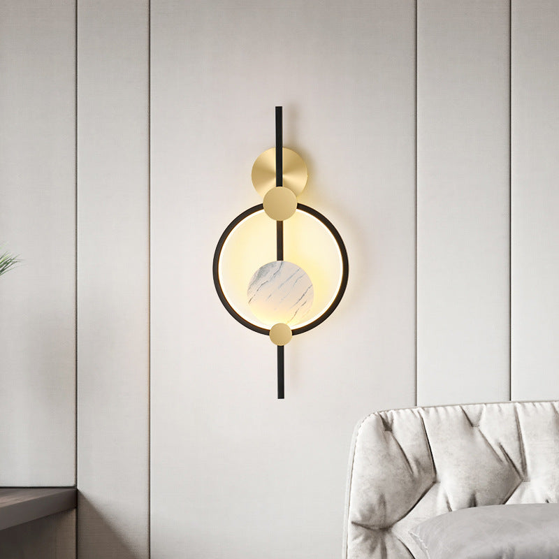 Silicone Iron Round Living Wall Lamp