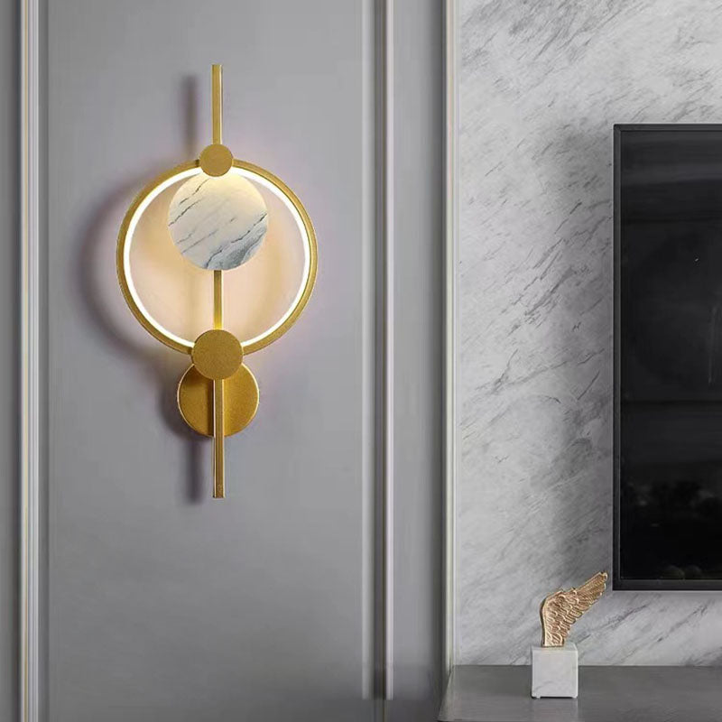 Silicone Iron Round Living Wall Lamp