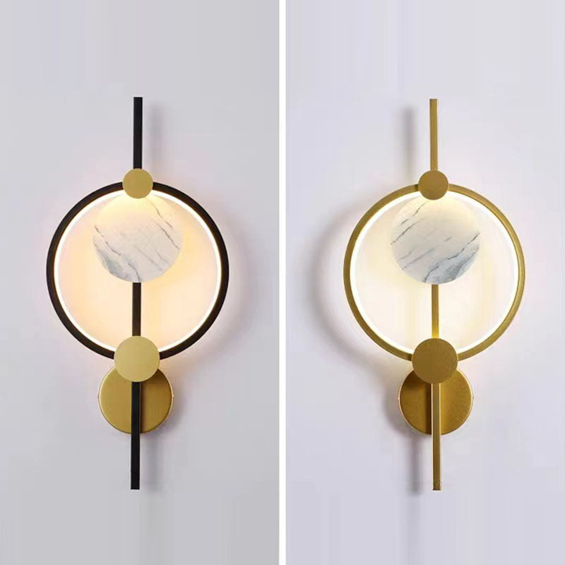 Silicone Iron Round Living Wall Lamp