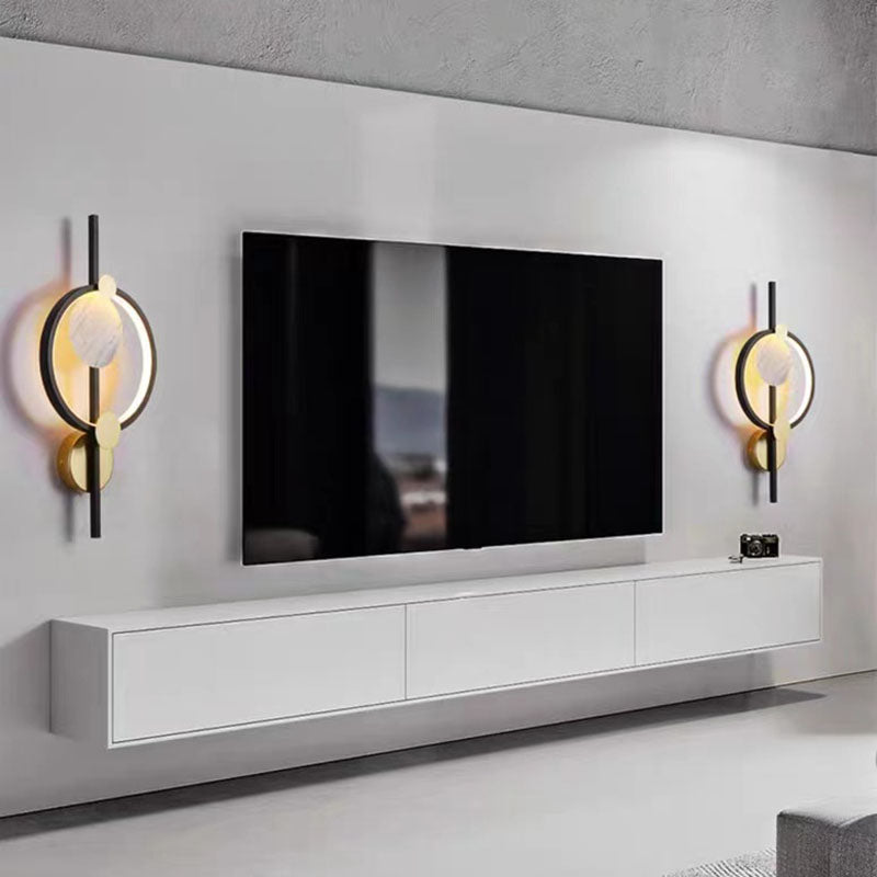 Silicone Iron Round Living Wall Lamp