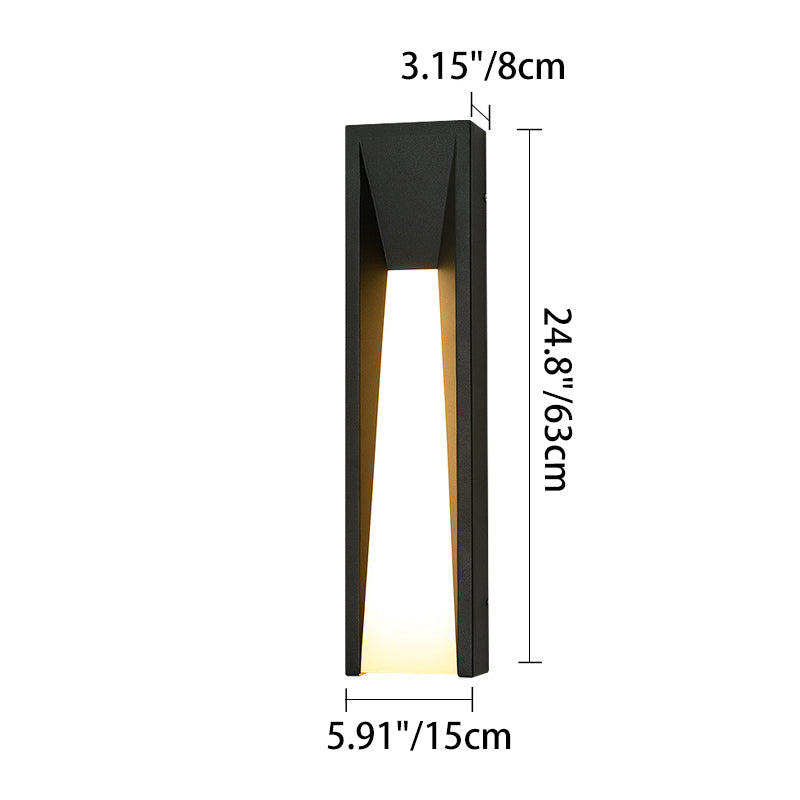 Rectangular Stainless Steel Acrylic Outdoor Light