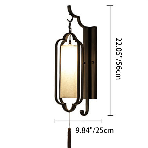 Strip Iron Fabric Bedroom Wall Lamp