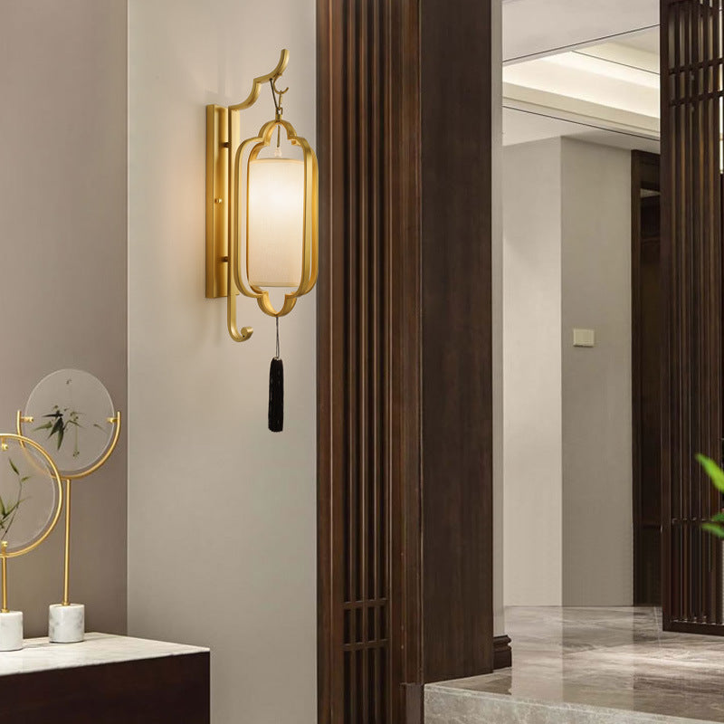 Strip Iron Fabric Bedroom Wall Lamp