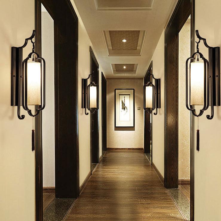 Strip Iron Fabric Bedroom Wall Lamp