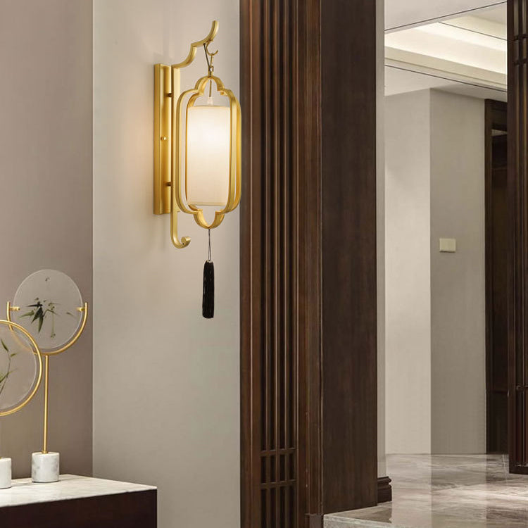 Strip Iron Fabric Bedroom Wall Lamp