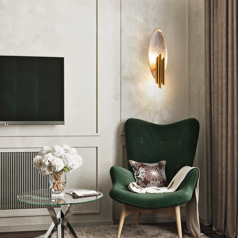 Elliptical Iron Resin Bedroom 2-Light Wall Lamp