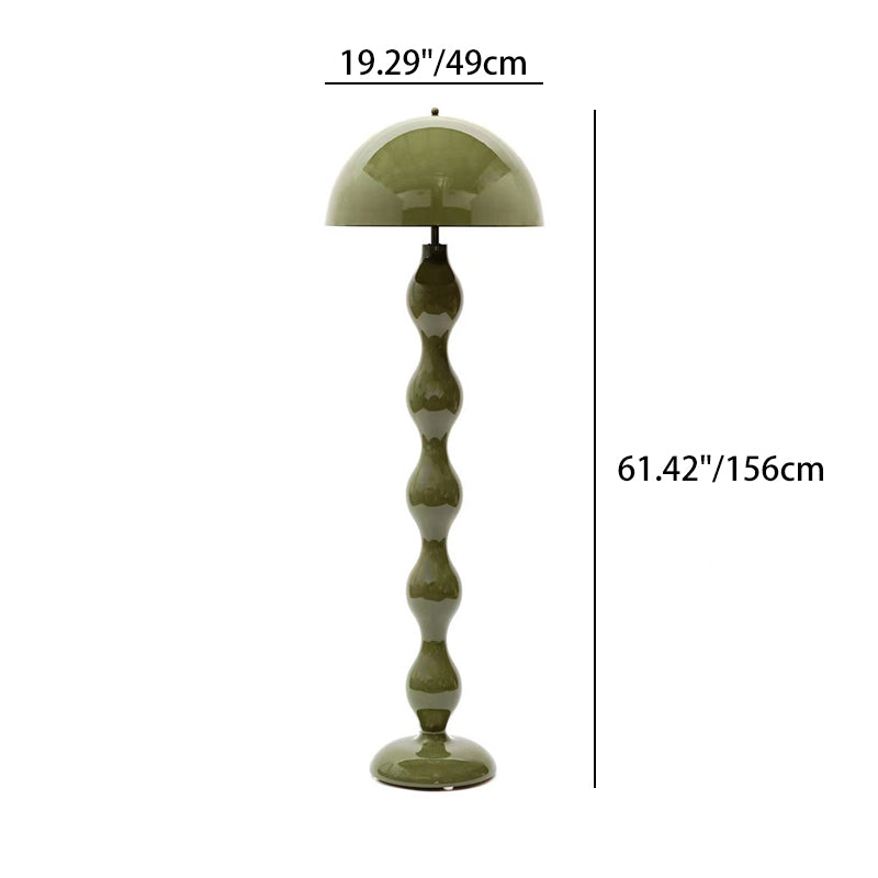 Mushroom Iron Resin Bedroom 2-Light Floor Lamp