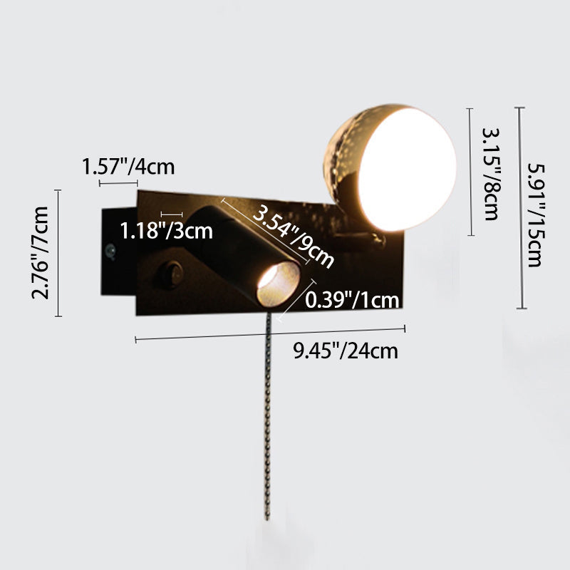 Rectangle Iron PC Rotatable Wall Lamp