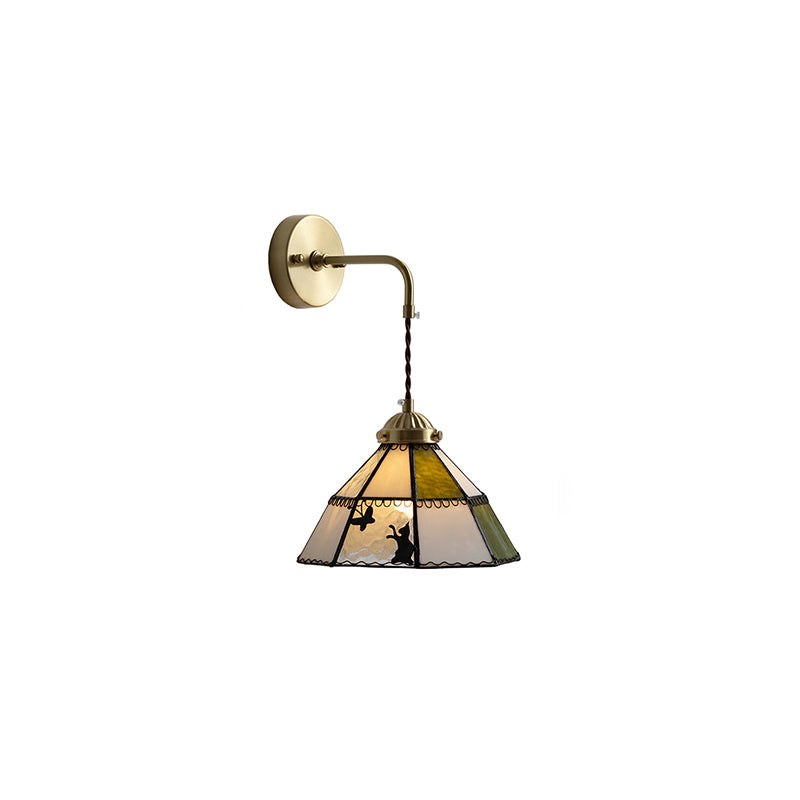 Cone Cat Butterfly Brass Wall Lamp