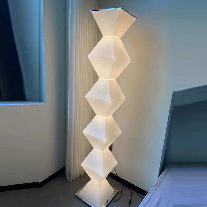 Geometry Iron Stainless Steel Floor Lamp