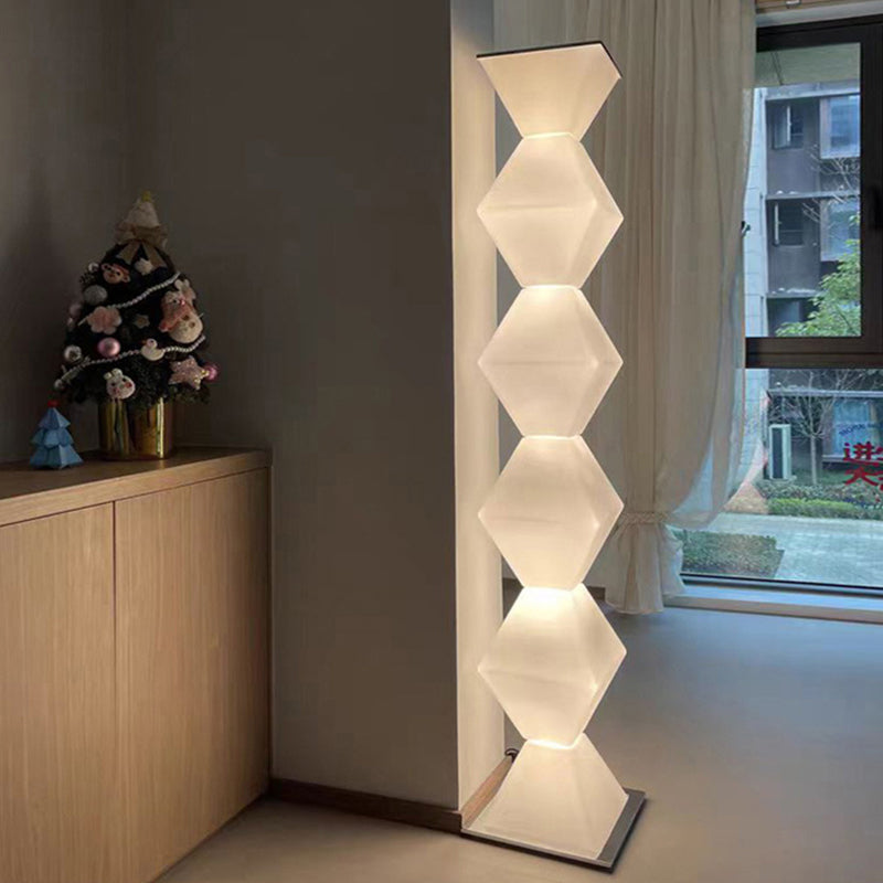 Geometry Iron Stainless Steel Floor Lamp