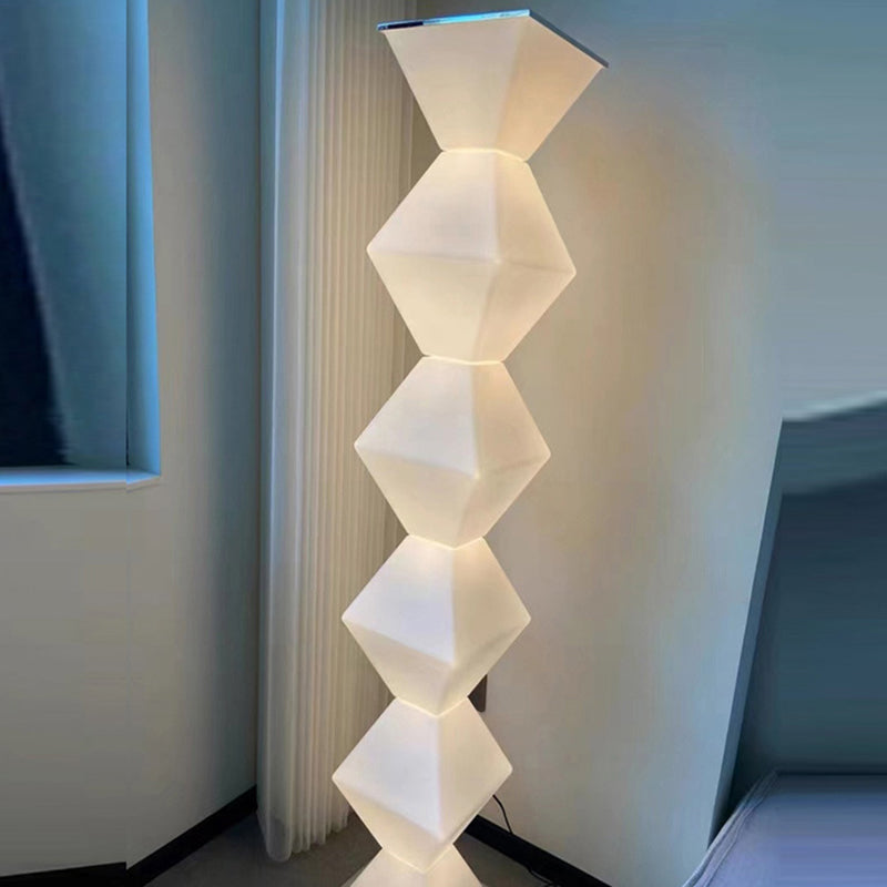 Geometry Iron Stainless Steel Floor Lamp