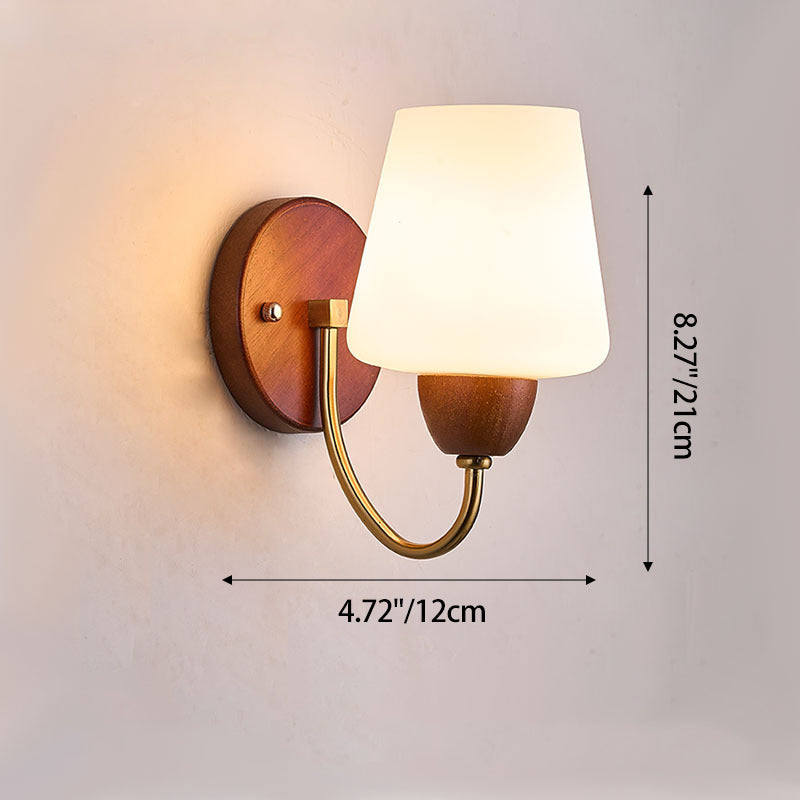 Vase Solid Wood Iron Wall Lamp