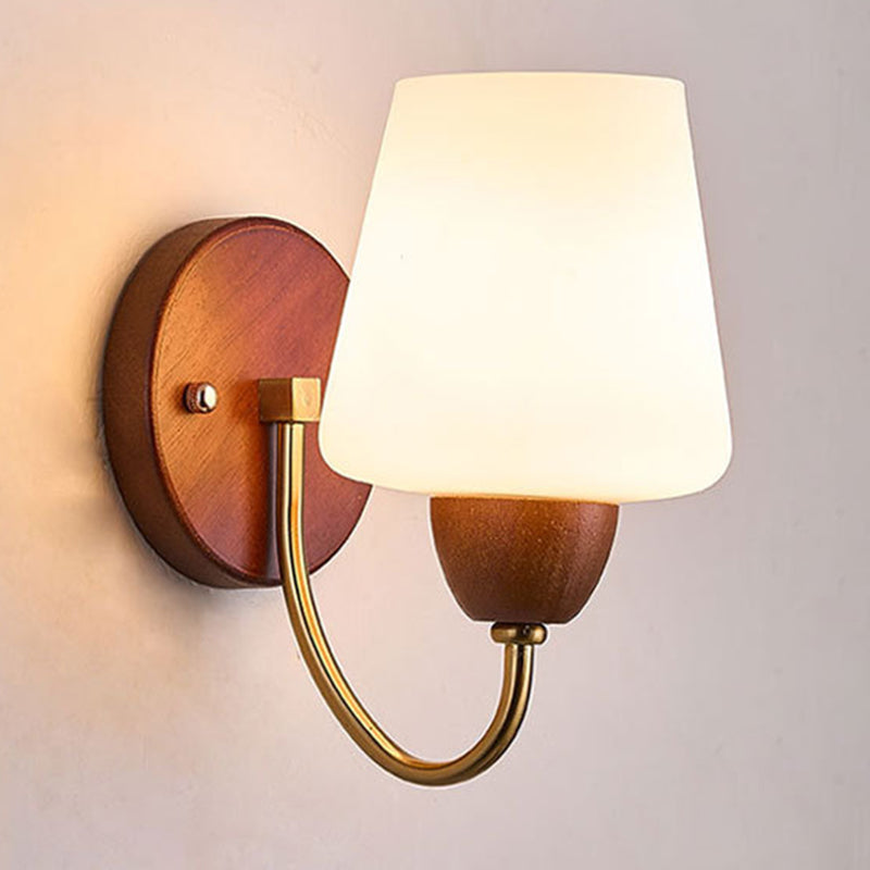 Vase Solid Wood Iron Wall Lamp