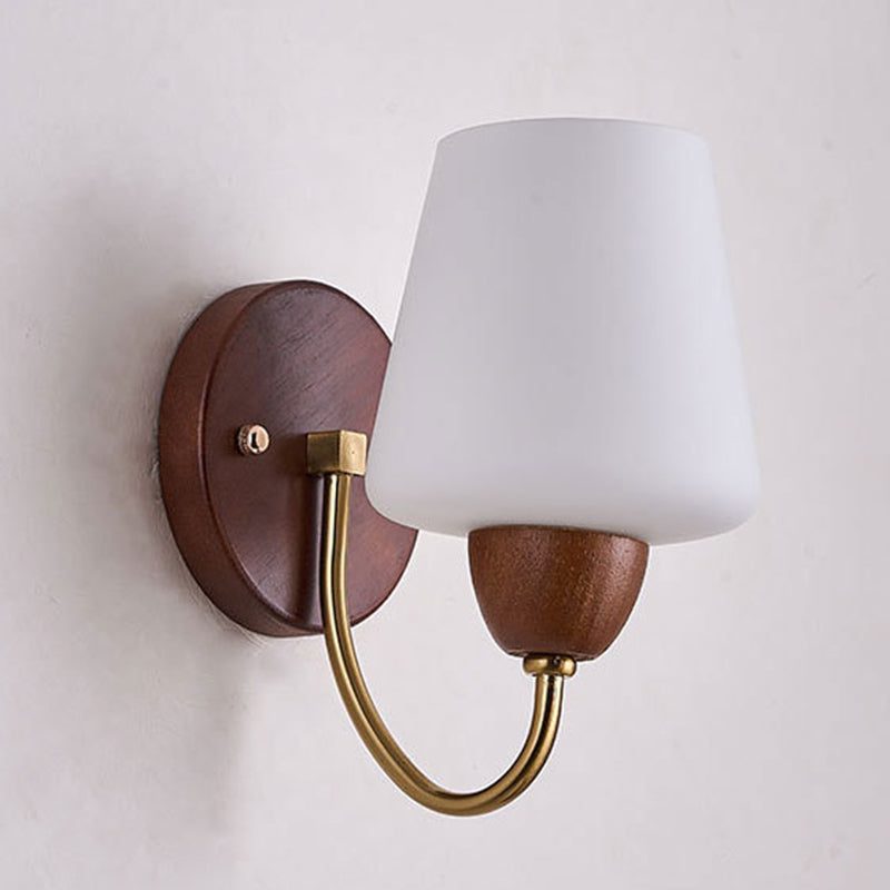 Vase Solid Wood Iron Wall Lamp