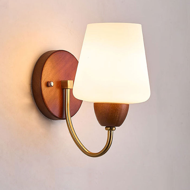 Vase Solid Wood Iron Wall Lamp