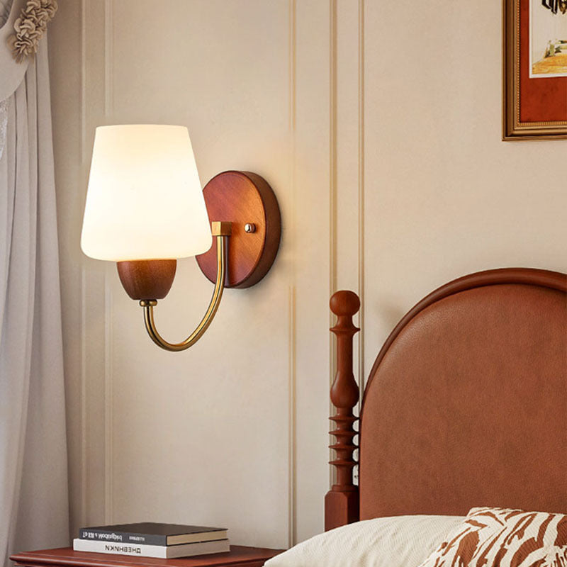 Vase Solid Wood Iron Wall Lamp