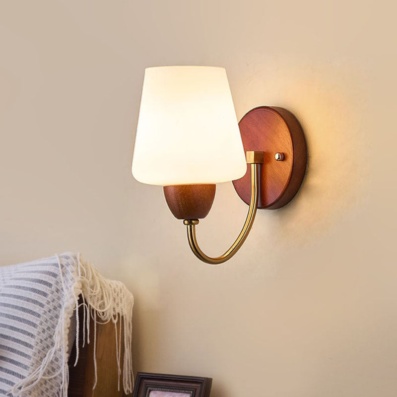 Vase Solid Wood Iron Wall Lamp