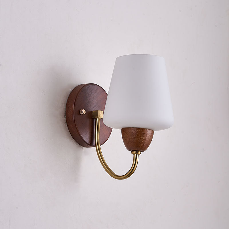 Vase Solid Wood Iron Wall Lamp