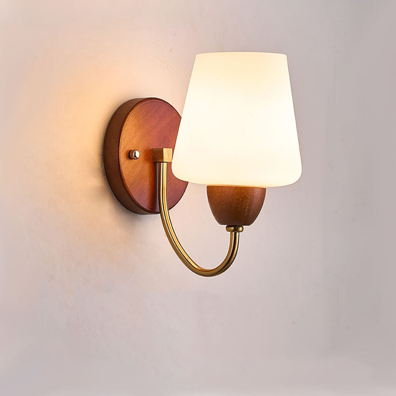 Vase Solid Wood Iron Wall Lamp