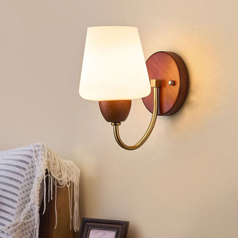 Vase Solid Wood Iron Wall Lamp