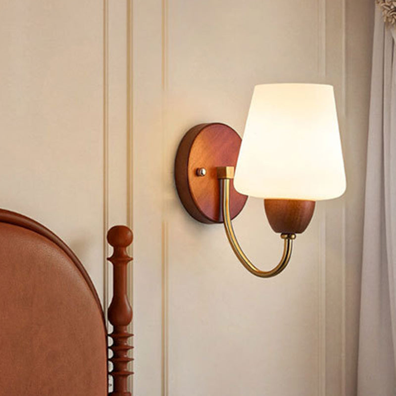Vase Solid Wood Iron Wall Lamp