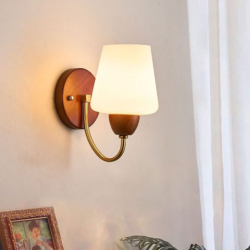 Vase Solid Wood Iron Wall Lamp