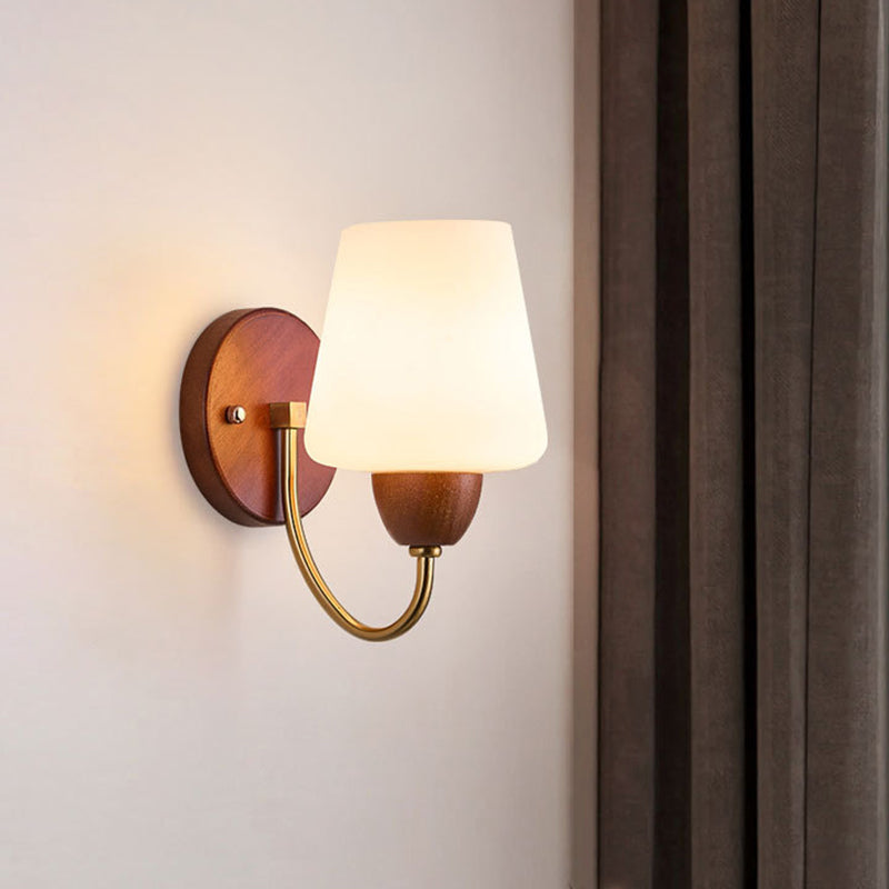 Vase Solid Wood Iron Wall Lamp