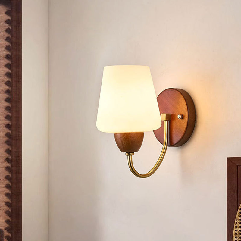 Vase Solid Wood Iron Wall Lamp