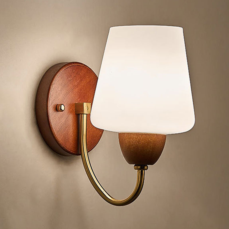 Vase Solid Wood Iron Wall Lamp