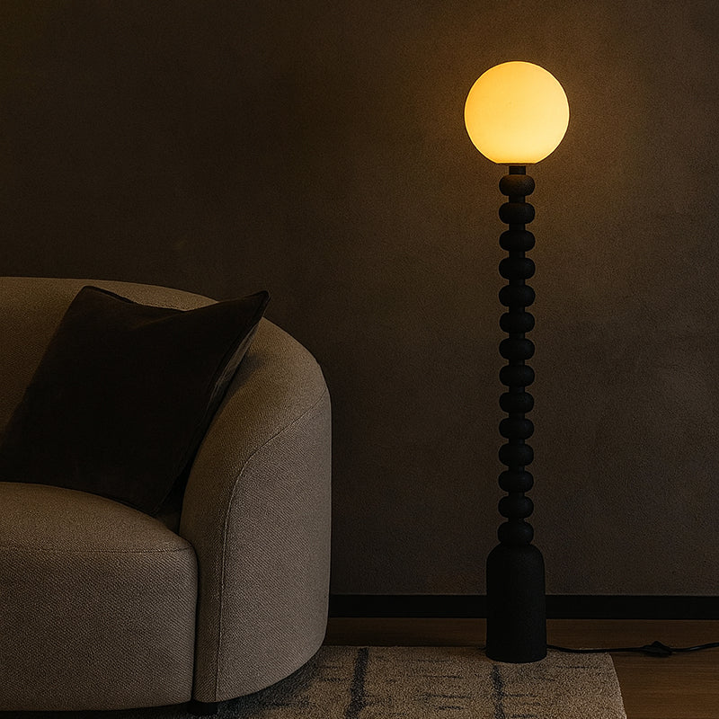 Round Square Resin Glass Floor Lamp