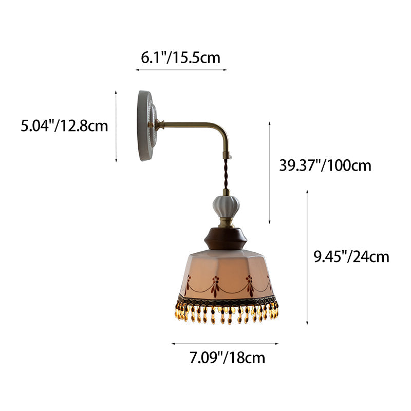 Bowl Tassel Brass Solid Wall Lamp