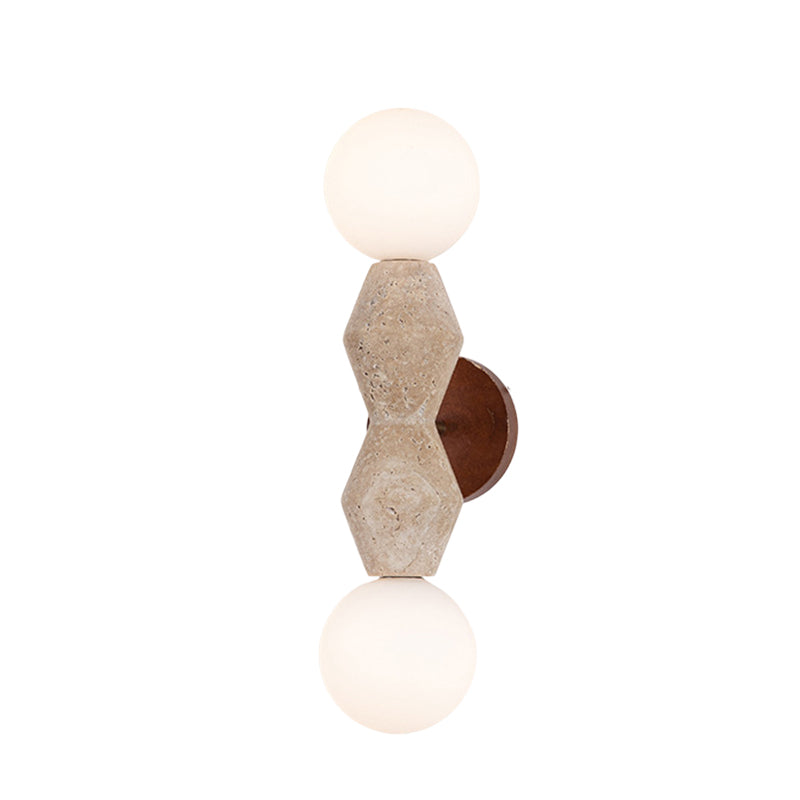 Geometric Solid Wood Yellow 2-Light Wall Lamp