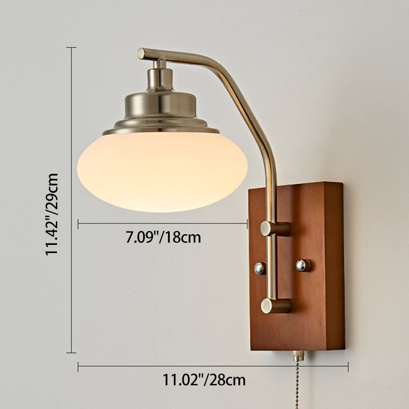 Pumpkin Oval Solid Wood Wall Lamp