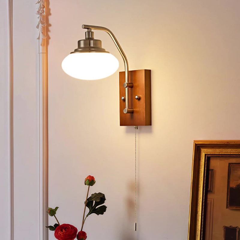Pumpkin Oval Solid Wood Wall Lamp