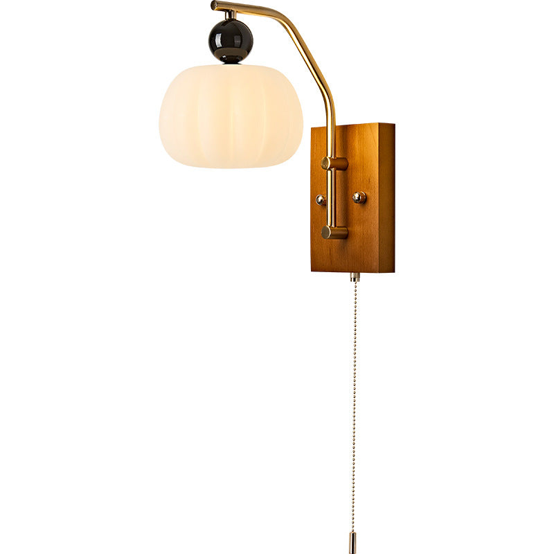 Pumpkin Oval Solid Wood Wall Lamp