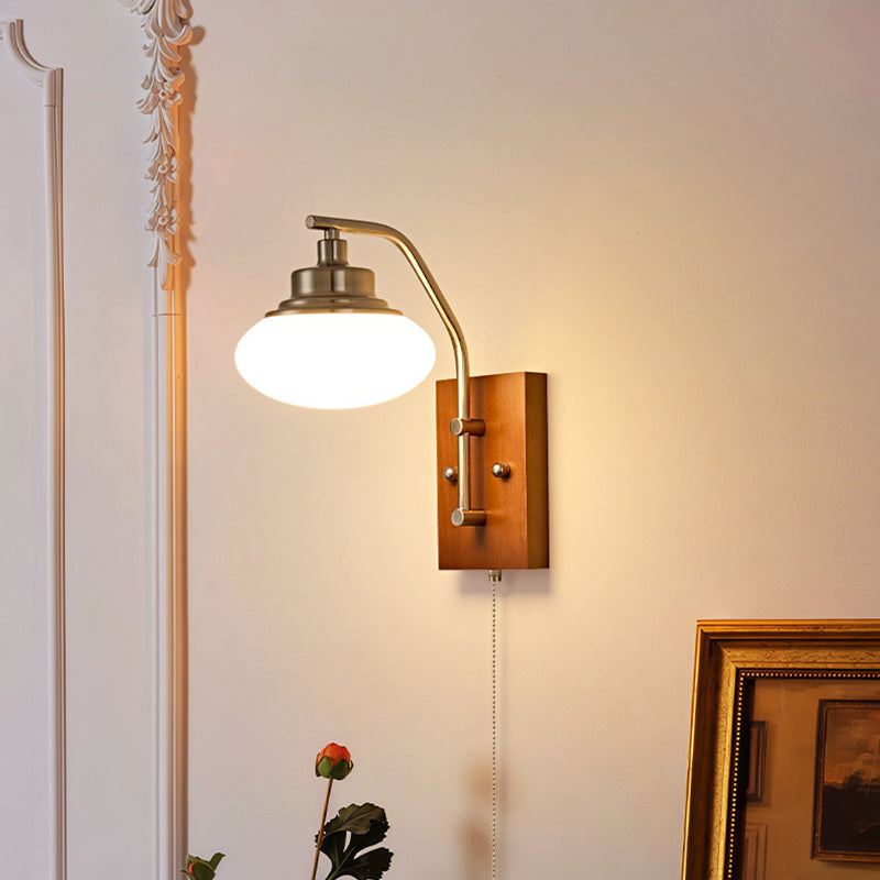 Pumpkin Oval Solid Wood Wall Lamp