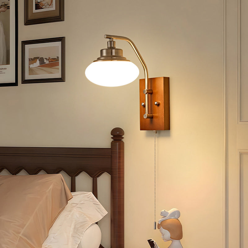 Pumpkin Oval Solid Wood Wall Lamp