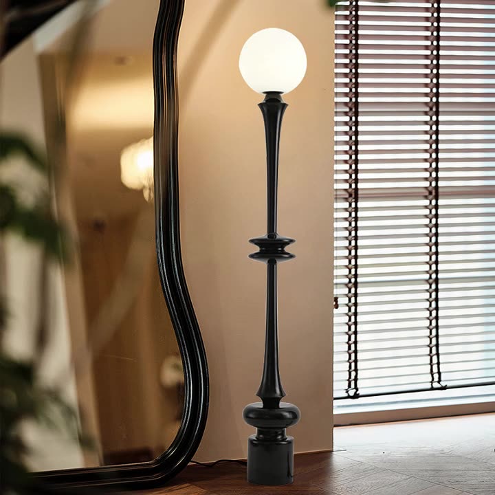 Round Resin Acrylic Living Floor Lamp