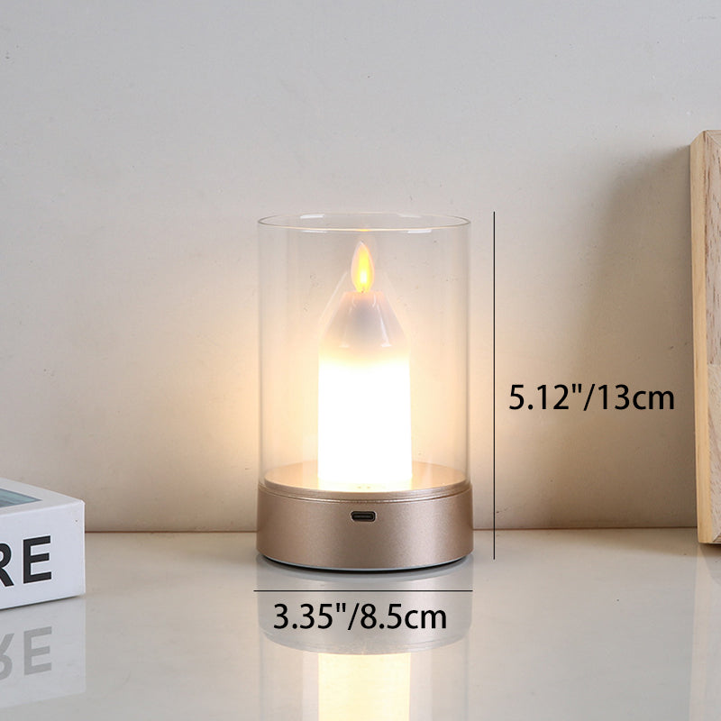 Candle Glass PVC Infrared Table Lamp